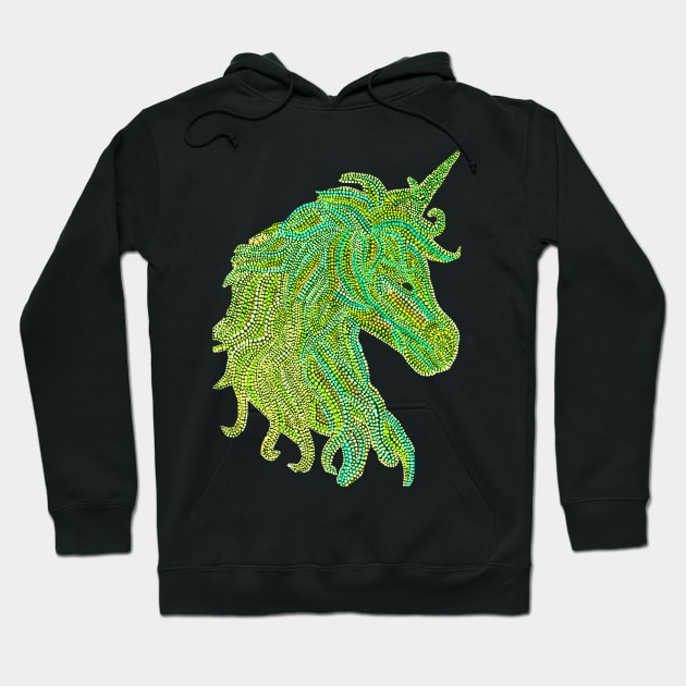 Mythical Unicorn - Green & Yellow Hoodie by Amy Diener